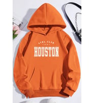 Unisex Houston Baskılı Sweatshirt (Turuncu)