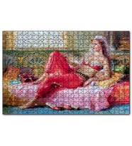 Cakapuzzle Yağlı Boya Resmi Otantik Giyimli Kadın Görseli  Puzzle Yapboz MDF (Ahşap) (1000 Parça)