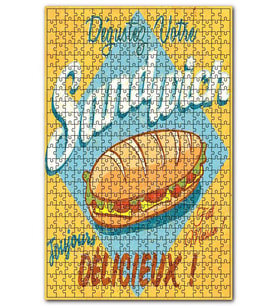 Cakapuzzle Lezzetli Sandviç Satma Afişi Görseli Puzzle Yapboz MDF (Ahşap) (1000 Parça)