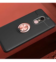 Xiaomi Redmi Note 4X Kılıf Yüzüklü Magnetli Ravel Case (Siyah-Rose Gold)