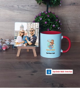 Babalar Günü Hediyesi Fotoğraflı Dekoratif Taş, Kupa Bardak Beyaz Hediye Babaya Hediye (Model 2)