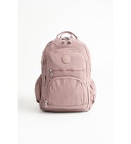 Unisex Suya Dayanıklı Krinkıl Kumaş Çok Gözlü Orta Boy Lacivert Renkli Laptop Okul Ve Sırt Çantası (Kırmızı)