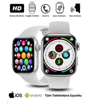 Akıllı Saat Yeni Nesil T700s Watch 7 Series Ios Androıd Uyumlu Bluetooh Arama Bildirim Alma (Beyaz)