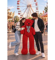 Pandamkee 140 Cm Sevgiliye Özel Hediyelik Ayı (Kırmızı)