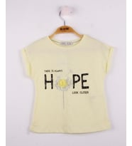 Toontoy Kız Çocuk Hope Baskılı Tişört (Sarı)