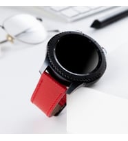 vagave Samsung Watch 4 Watch 5 Watch 5 Pro Active 2 Uyumlu Deri Kordon- 20mm (Kırmızı)