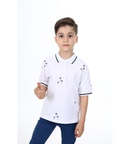 Toontoy Erkek Çocuk Baskılı Tişört (Beyaz)