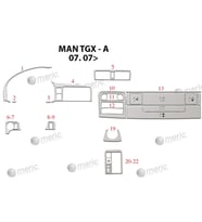 Meriç® Man TGX-TGS Ön Torpido Kaplama Maun 22 Parça 2007-› (Alüminyum)