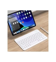 Huawei MatePad Pro 11 Tablet İçin  Uyumlu Slim Şarjlı Bluetooth Klavye ve Mouse Seti (Beyaz)