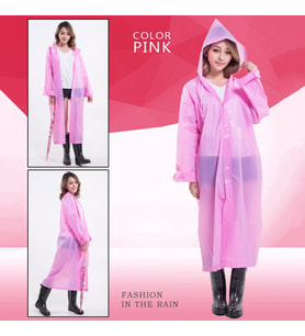 Raıncoat Yağmurluk - Siyah (Pembe)