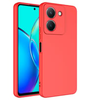 Vivo Y36 4G Kılıf Mara Lansman İç Yüzeyi Kadife Kılıf (Kırmızı)