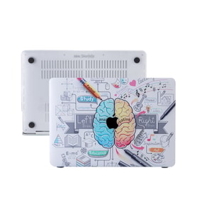 MacBook Pro Kılıf HardCase Touch Bar A1706 1708 A1989 2159 2251 2289 A2338 Brain (Beyaz)
