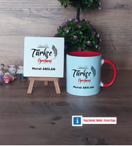 Türkçe Öğretmeni Dekoratif Taş, Kupa Bardak Kırmızı Hediye Öğretmenler Günü Hediyesi (Model 1)