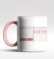 Kişiye Özel Gardiyan Tasarımlı Siyah Kupa (Beyaz-Pembe)