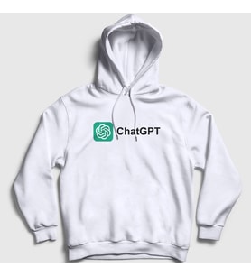 Presmono Unisex Beyaz Logo Ai Chatgpt Yapay Zeka Kapüşonlu Sweatshirt 442459tt (Beyaz)