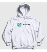 Presmono Unisex Beyaz Logo Ai Chatgpt Yapay Zeka Kapüşonlu Sweatshirt 442459tt (Beyaz)