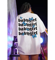 Unisex Babygirl Baskılı Tasarım Tshirt (Beyaz)