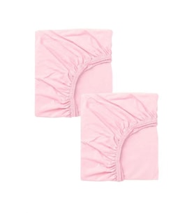 2 Adet 65 x 95 x 10 cm Anne Yanı Lastikli Penye Kumaş Bebek Çarşafı (Pembe)