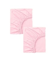 2 Adet 65 x 95 x 10 cm Anne Yanı Lastikli Penye Kumaş Bebek Çarşafı (Pembe)