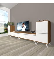 Decoraktiv Eko 9200T Mdf Retro Tv Ünitesi Tv Sehpası (Beyaz - Kahverengi)