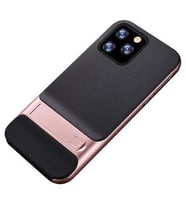 iPhone 11 Pro Standlı Korumalı Lüx Silikon (Rose)