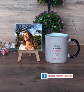 Doğum Günü Hediyesi Fotoğraflı Dekoratif Taş, Kupa Bardak Beyaz Hediye (Model 9)
