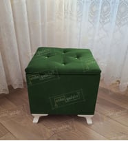 Lüks Sandıklı Tabure Puf 45 x 45 cm (Yeşil)