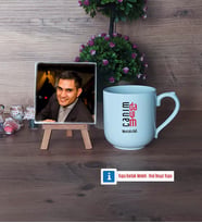 Dayıya Hediye Fotoğraflı Dekoratif Taş, Kupa Bardak Beyaz Hediye (Model 5)