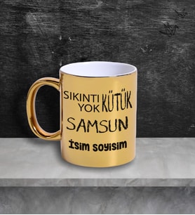 Samsun Temalı Kişiye Özel İsim ve/veya Fotoğraflı Kupa Bardak No:X025-055 (Gold)