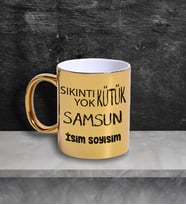 Samsun Temalı Kişiye Özel İsim ve/veya Fotoğraflı Kupa Bardak No:X025-055 (Gold)