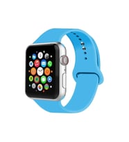 Apple Watch Uyumlu Silikon Kordon 2 3 4 5 6 Seri 38 - 40 Mm Lacivert (Açık Mavi)