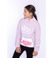 Toontoy Kız Çocuk Bol Yaka Reklektörlü Kanguru Cepli Sweatshirt (Açık Lila)