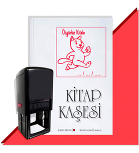 Kişiye Özel  Cute Cat 4 Tarihli Kitap Kaşesi (Kırmızı)