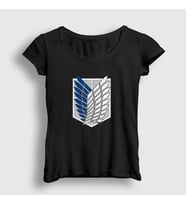 Presmono Kadın Haki Scout Anime Attack On Titan T-Shirt 124809tt (Siyah)