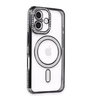  İPhone 16 Uyumlu Joke Ultra Koruma Simli Magneticsafe Kılıf (Siyah)