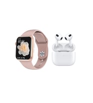 DTNO 1 Smartwatch DT7 Max 1.9 Ekran Gps Ve Nfc Özellikli Siri Aktif Smartwatch Akıllı Saat Ve Tws Airpods 3.nesil Bluetooth Kulaklık (Rose)