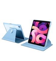 Apple iPad Pro 12.9 5. Nesil Kılıf Şeffaf Dönebilen Kalem Bölmeli A2378 A2379 A2 (Açık Mavi)