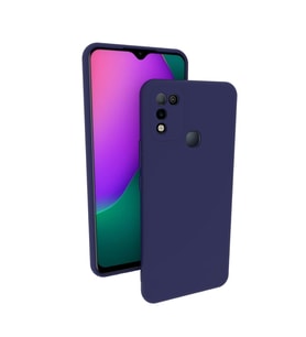 Infinix Hot 11 Play Kılıf Kamera Korumalı Silikon Rubber Arka Kapak (Lacivert)