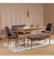 Paris Banklı Yemek Masası Takımı Atlantik Fıstık Yeşili ( ATLANTİK-SOHO ANTRASİT)