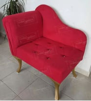 Yeni Model Tekli Köşe Koltuğu Josefin Bench Gold Ayak (Kırmızı)