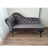 Dekoratif Bihter Koltuk Josefin Puf 110 cm SiyahAyak (Antrasit)