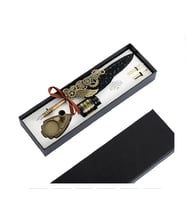 0.5mm Quill Kalem Mürekkebi Seti Vintage Tüy Divit Kalem Seti Prüzsüz Yazma Divit Kalem Set (Siyah)