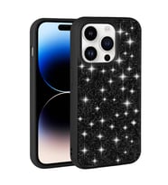 Vendas Apple iPhone 14 Pro Kılıf Parlak Taşlı Tasarım Zore Pırlanta Kapak (Siyah)