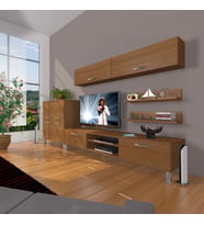Decoraktiv Eko 6y Mdf Dvd Krom Ayaklı Tv Ünitesi Tv Sehpası (Ceviz)
