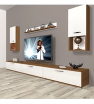 Decoraktiv Eko 270DA Slm Tv Ünitesi Tv Sehpası (Beyaz - Kahverengi)