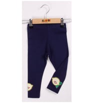 Toontoy Kız Bebe Garni Nakışlı Tayt (Lacivert)