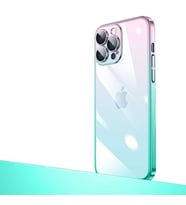 iPhone 13 Pro Max Kılıf Senkron Parlak Renk Geçiş Yüzeyli Kılıf (Pembe-Mavi)