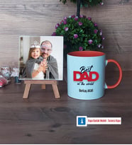 Babaya Hediye Fotoğraflı Dekoratif Taş, Kupa Bardak Beyaz Hediye Babaya Doğum Günü Hediyesi (Model 13)