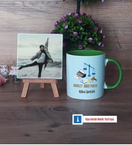 Adalet Öğretmeni Fotoğraflı Dekoratif Taş, Kupa Bardak Beyaz Hediye (Model 14)
