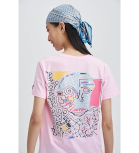 Beginning Composition Kadın Baskı Taş T-Shirt (Pembe)
